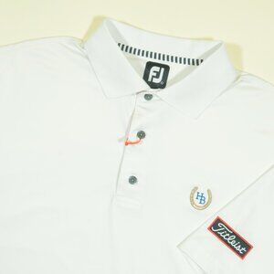 FootJoy Titleist Golf Polo Shirt Mens L White Horseshoe Bend Country Club New
